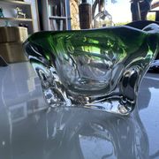 Green crystal ashtray