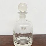 Carafe à whisky vintage en cristal de Paris avec étiquette d’origine