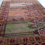 Vintage carpet Uzbek Bukhara handmade 63cm x 98cm 1950s