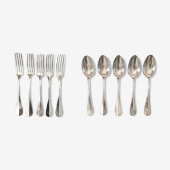 Couverts ercuis - métal argenté - fourchettes et cuillères à soupe