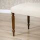 Mid-Century Neoclassical Louis XVI Style Bench with Cream Upholstery and Fluted