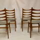 Set of 4 Scandinavian chairs year 50-60 restored anti-stain fabric gray cloud.