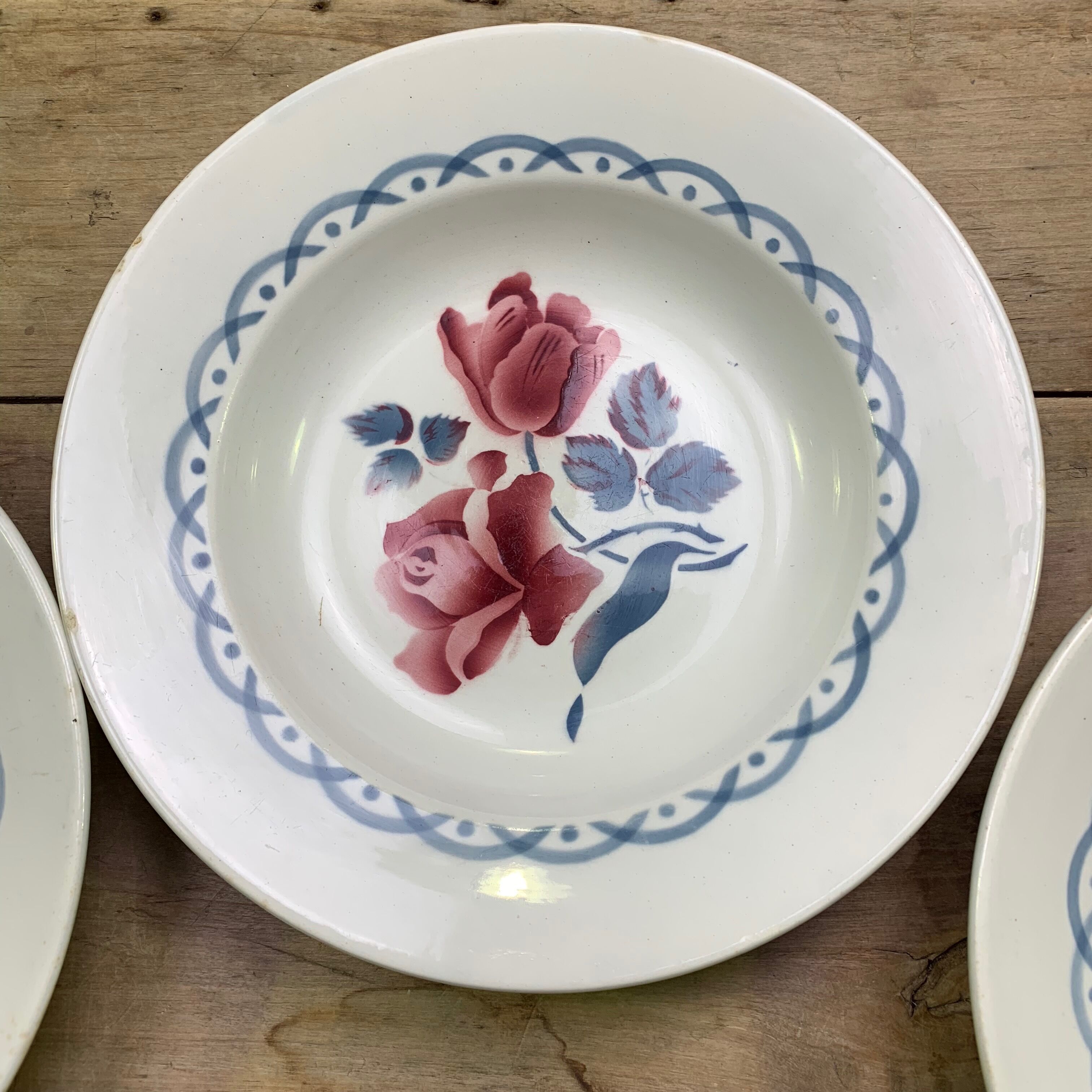 Lot de 10 assiettes creuses Digoin modèle Cannes