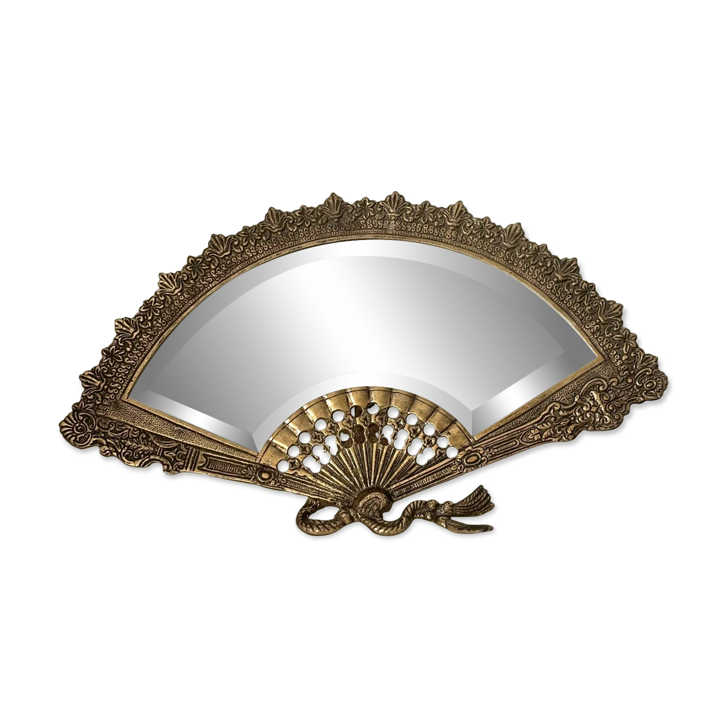 Antique brass mirror