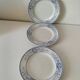 Set of blue and white English plates – Fine earthenware, 20th century