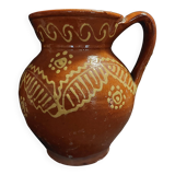 Varnished terracotta jug from Portugal, early 20th century.