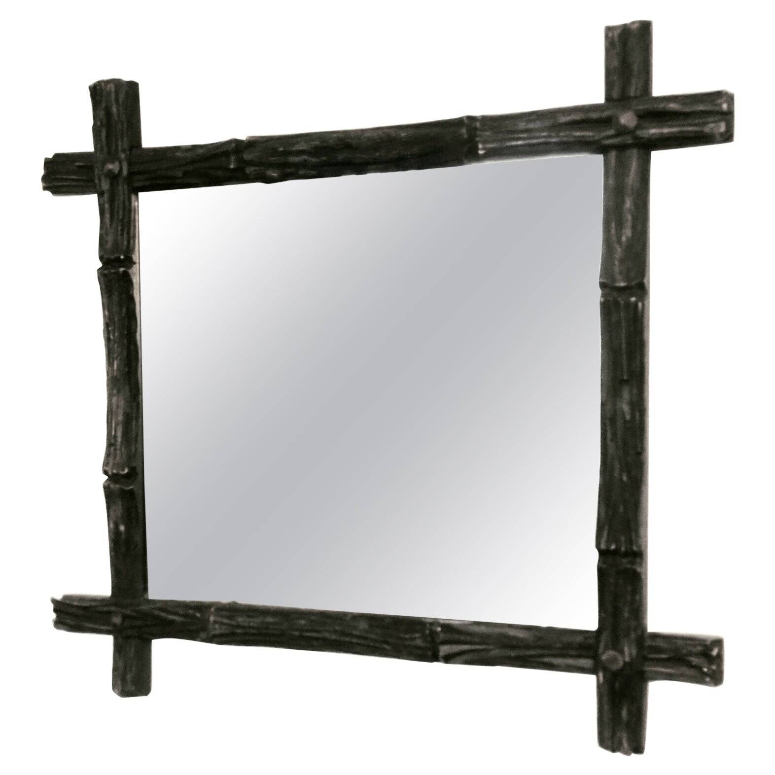 August Bergin & Co. Stockholm, mirror with wooden frame, Swedish Jugend.