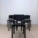 Set of 6 Matteo Grassi chairs in black leather – Italian design