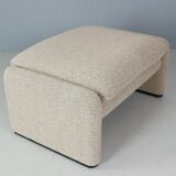 Vico Magistretti "Maralunga" footstool re-upholstered For Cassina