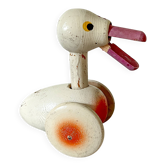 Old push toy, wooden duck