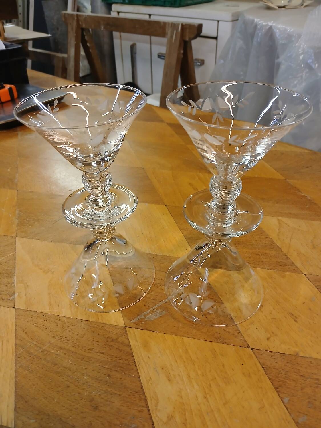 4 coupes à champagne anciens