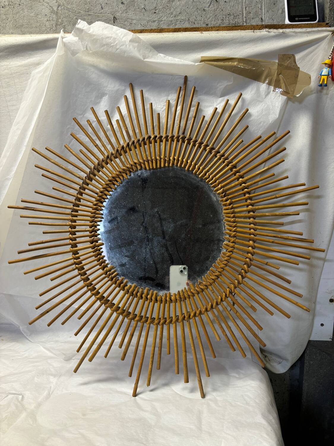 Vintage rattan mirror