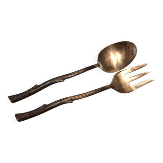 Tree branch shaped salad servers
