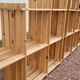 Pair of vintage pine "staircase" bookcase shelves - 1970s