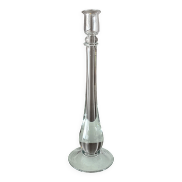 Grand bougeoir en verre soufflé vintage