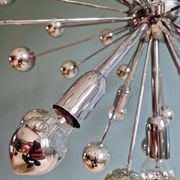 Lustre Sputnik en métal chromé, design Space Age, 1960
