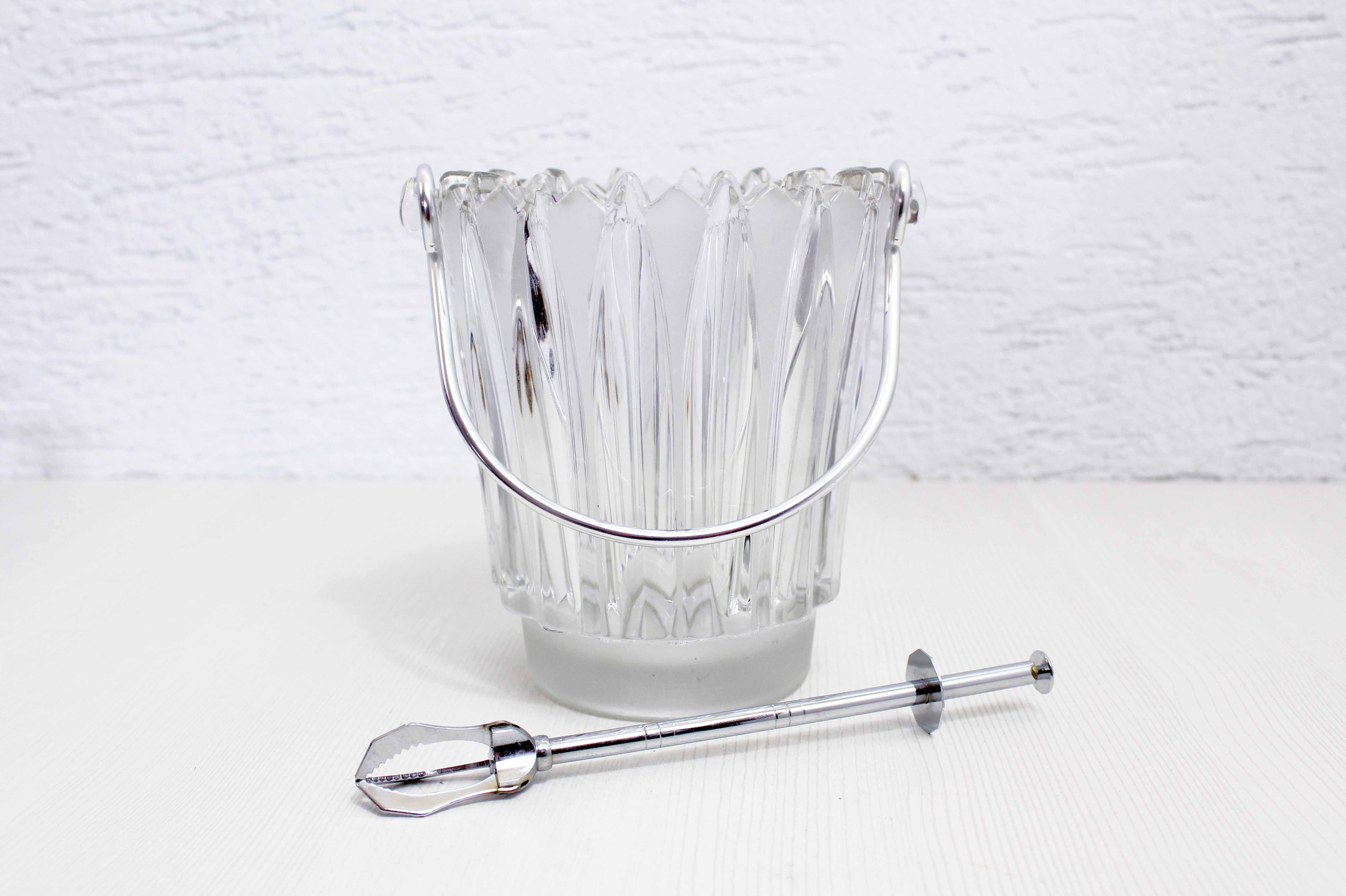 Vintage glass ice bucket