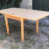 Vintage bamboo and wicker folding table Dal Vera 1970