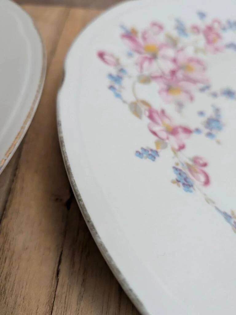 Set of 3 vintage flat plates in Jugoporcelan porcelain – Yugoslavia