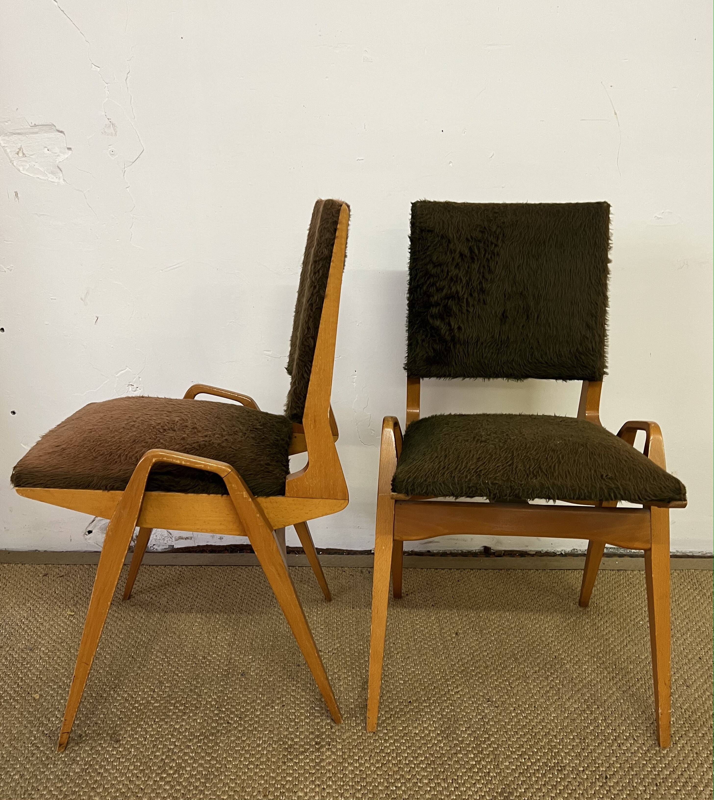 Paire de chaises vintage Maurice Pré des années 50