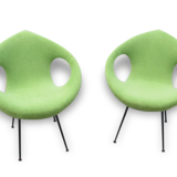 Beautiful and very rare pair of armchairs egg 50 60 year tear