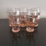 Set of 10 vintage pink glasses