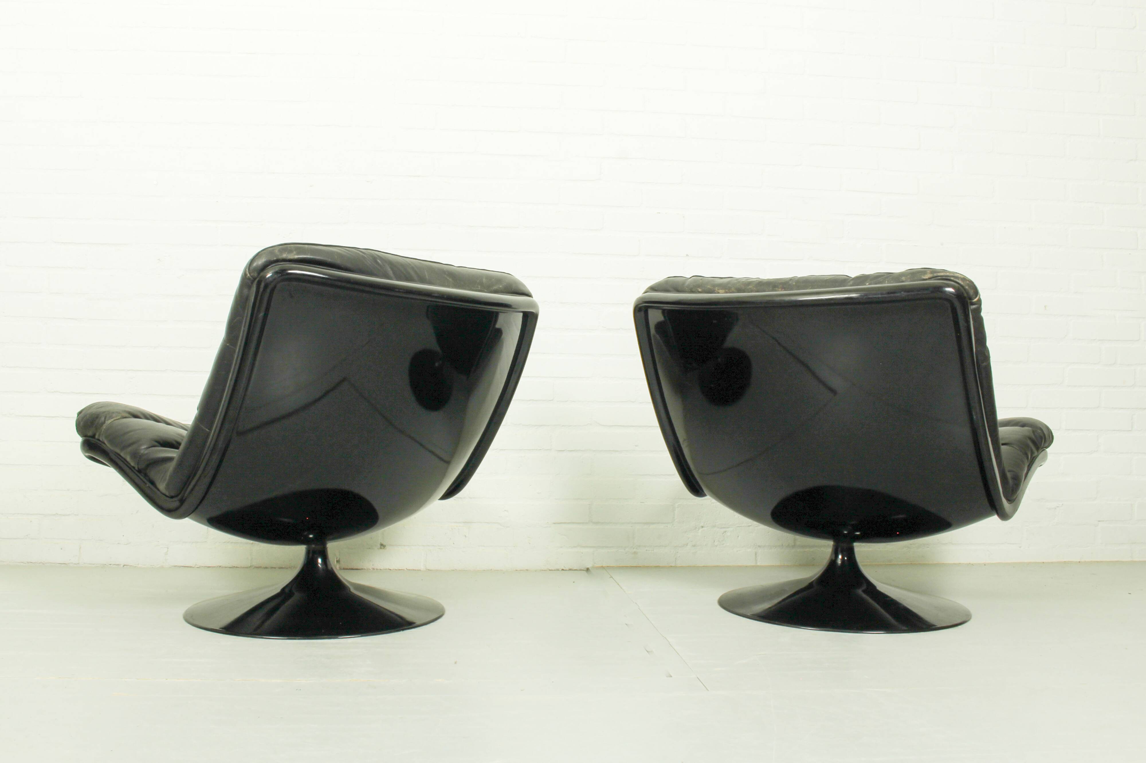 Set of 2 Vintage Dutch design F978 swivel chairs by Geoffrey Harcourt for A