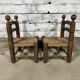 Pair of beech and straw chairs 1940