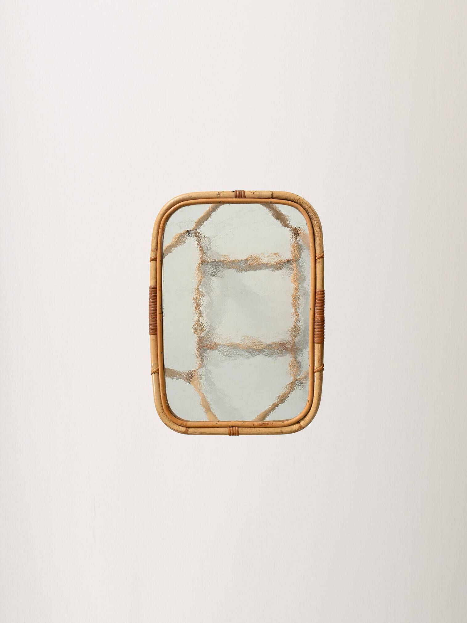 Bamboo Coffee Table with Frosted Glass