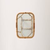Bamboo Coffee Table with Frosted Glass