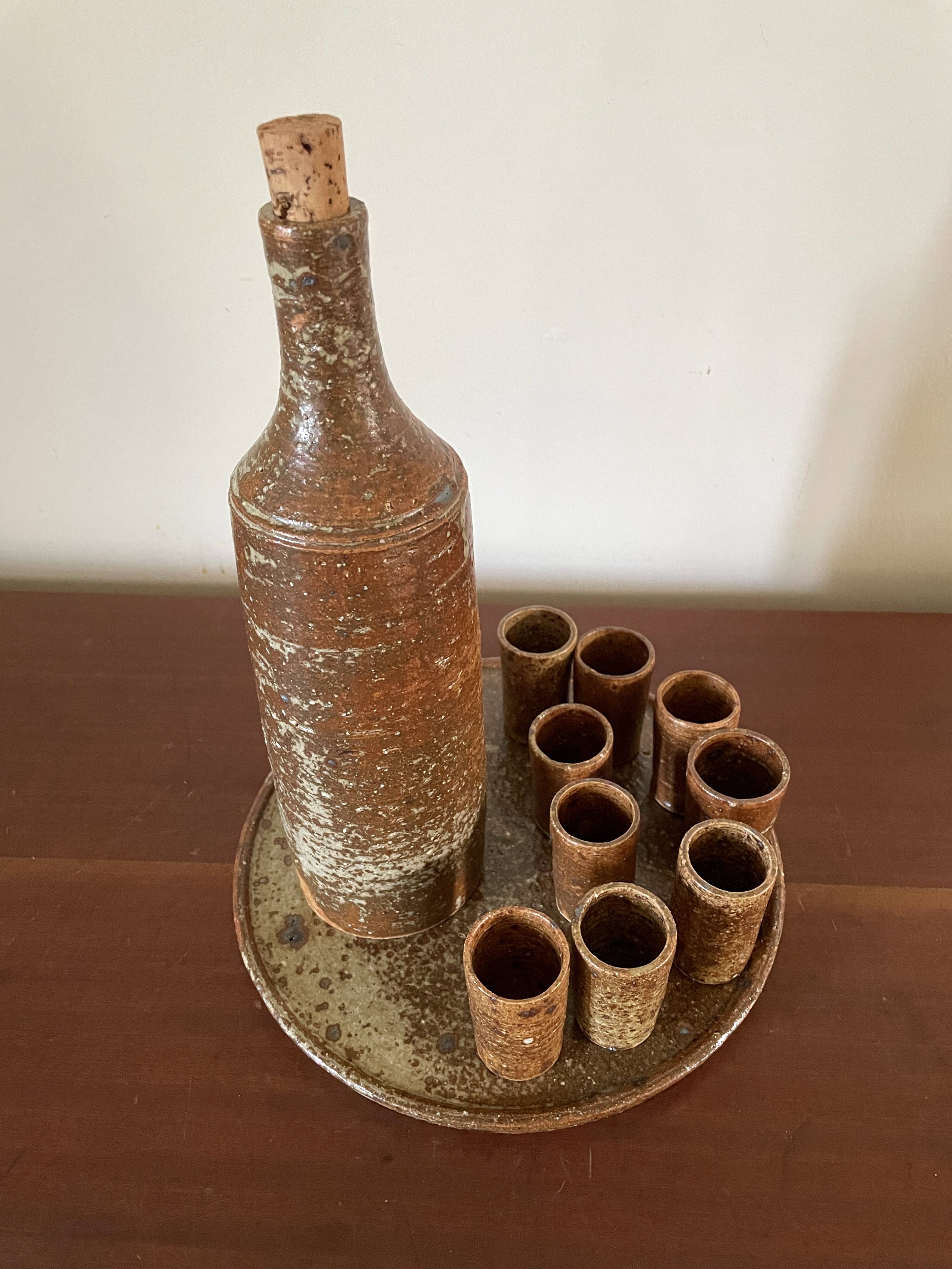 Liqueur service in stoneware 1950