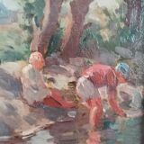 Paysage hollandais 1930 Huile sur toile