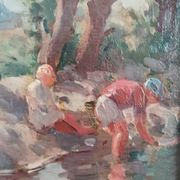 Paysage hollandais 1930 Huile sur toile