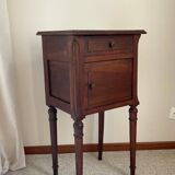 Antique bedside table in wood and marble