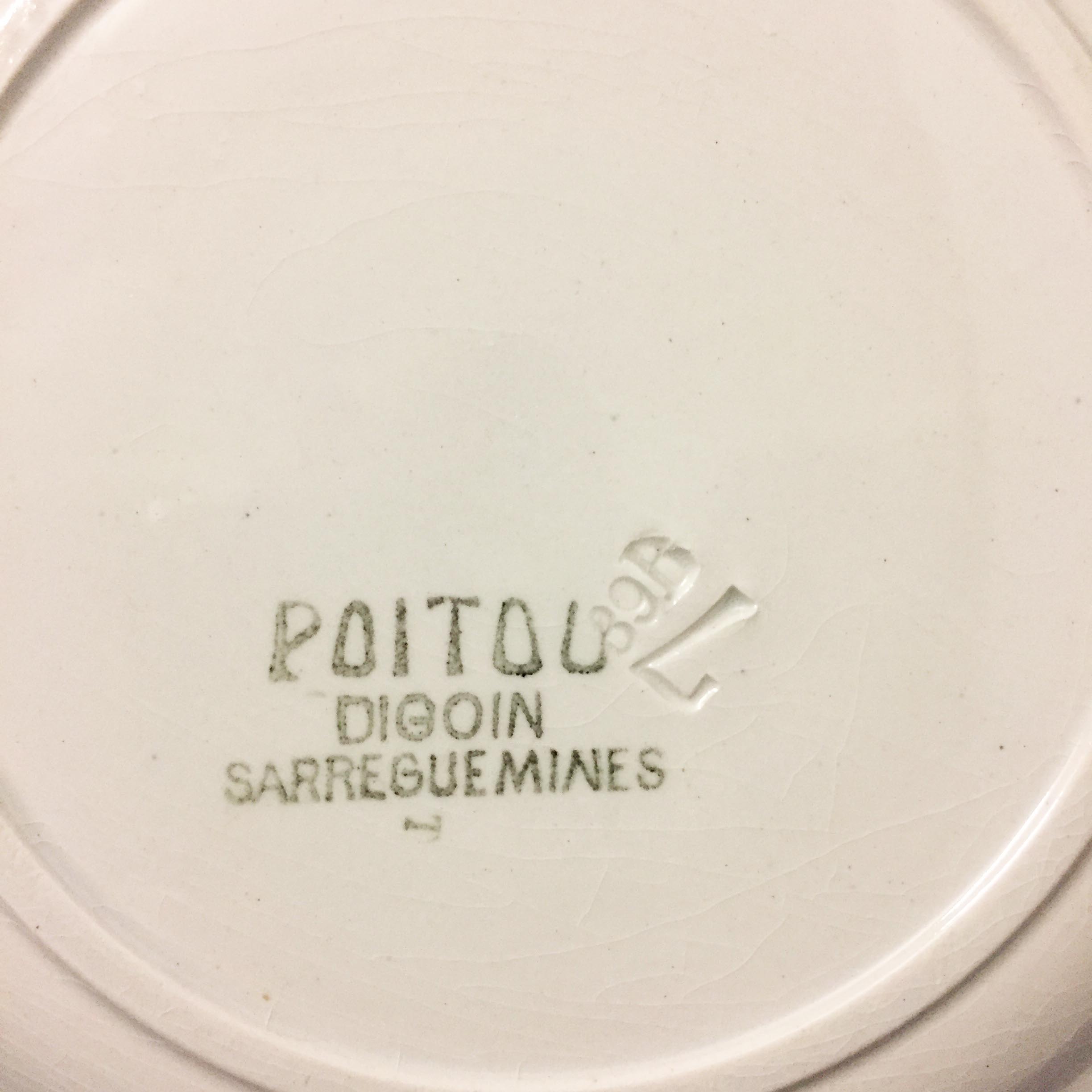 Set of 10 pieces Digoin Sarreguemines "Poitou"