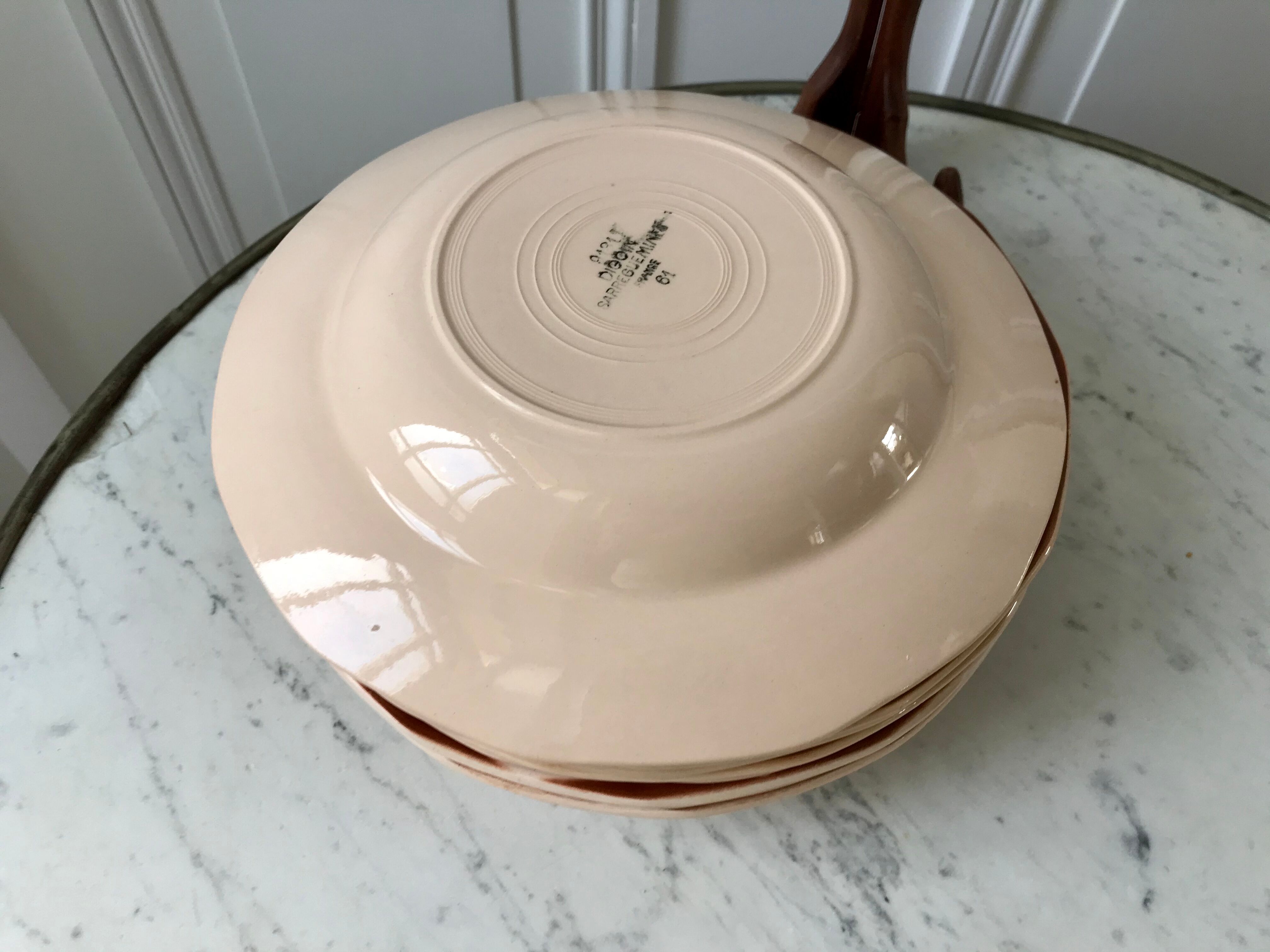 Set of 8 hollow plates Digoin Sarreguemines years 30-40
