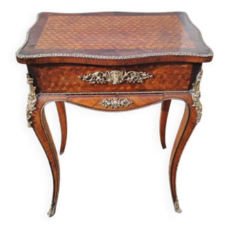 French dressing table in rosewood, Louis XV style, marquetry