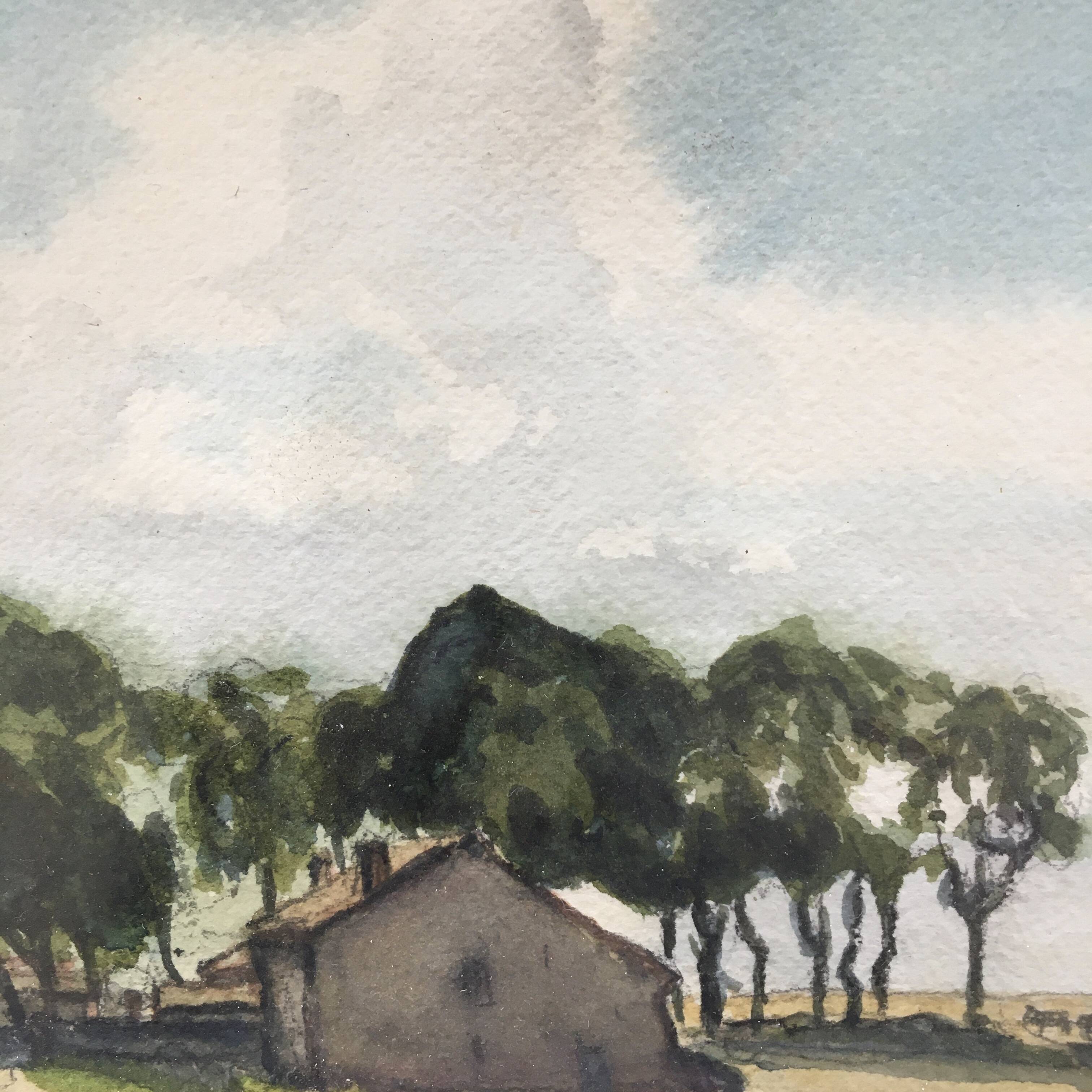 Watercolor signed M.Aubert 1943