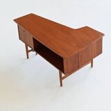 Peter Løvig Nielsen boomerang writing desk in teak Løvig Denmark 1960