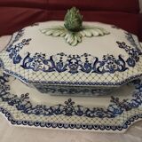 Vegetable tree with earthenware top from Giens, Rouen décor