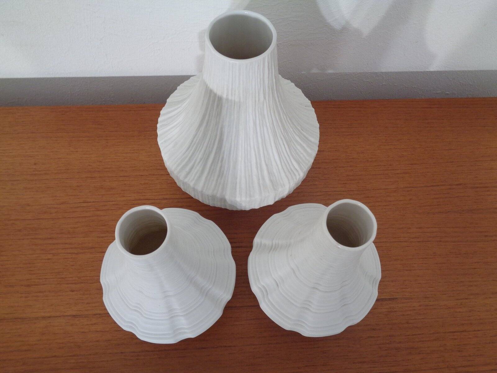 Mid-Century Op Art Vases from Heinrich, 1960s, Set of 3