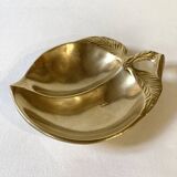 Brass catchall in the shape of an apple.
