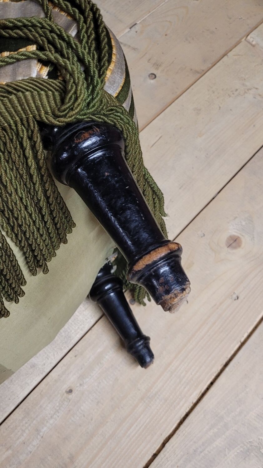 Napoleon III period velvet fireside chair