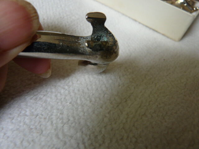 12 silver metal knife holders 6 dogs and 6 cats