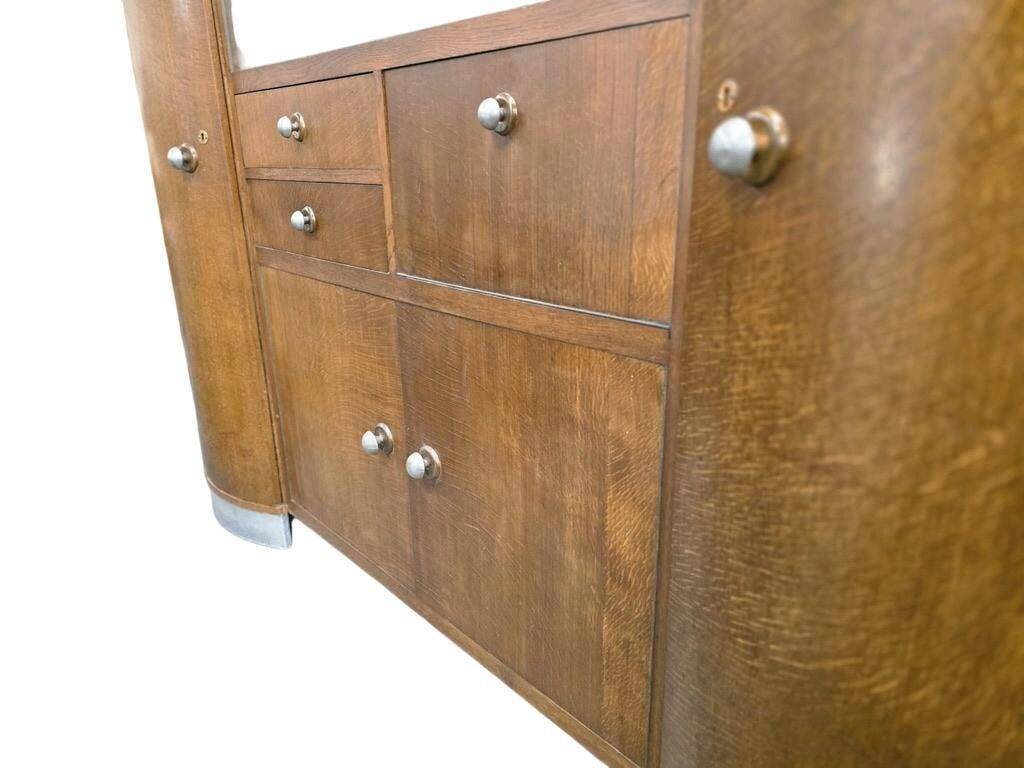 vintage XL art déco grande armoire en bois / bar / vitrine