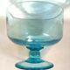 Footed bowl, 1970s, blue bubble glass, 26 cm diameter