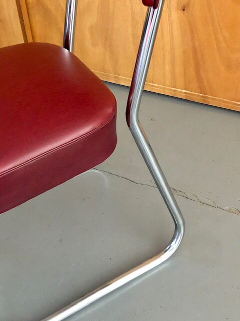 Office chairs in burgundy skaï 50s