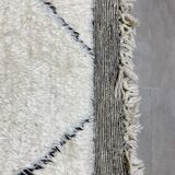 White/black berbere wool carpet 170x250cm