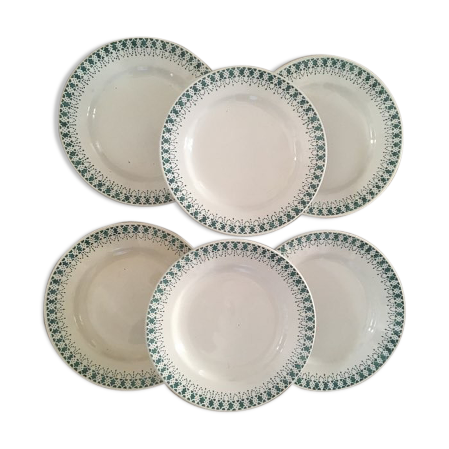 Assiettes semi-plates terre de fer Digoin Sarreguemines.