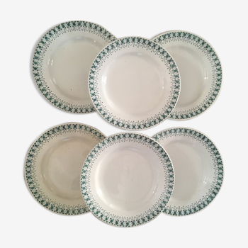 Assiettes semi-plates terre de fer Digoin Sarreguemines.